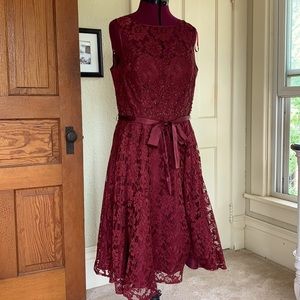 Burgundy lace dress